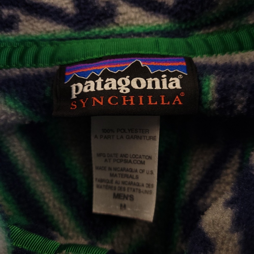 Patagonia Synchilla Snap T Fleece Pullover Mens Medium Aztec Southwestern Tribal - Picture 3 of 9